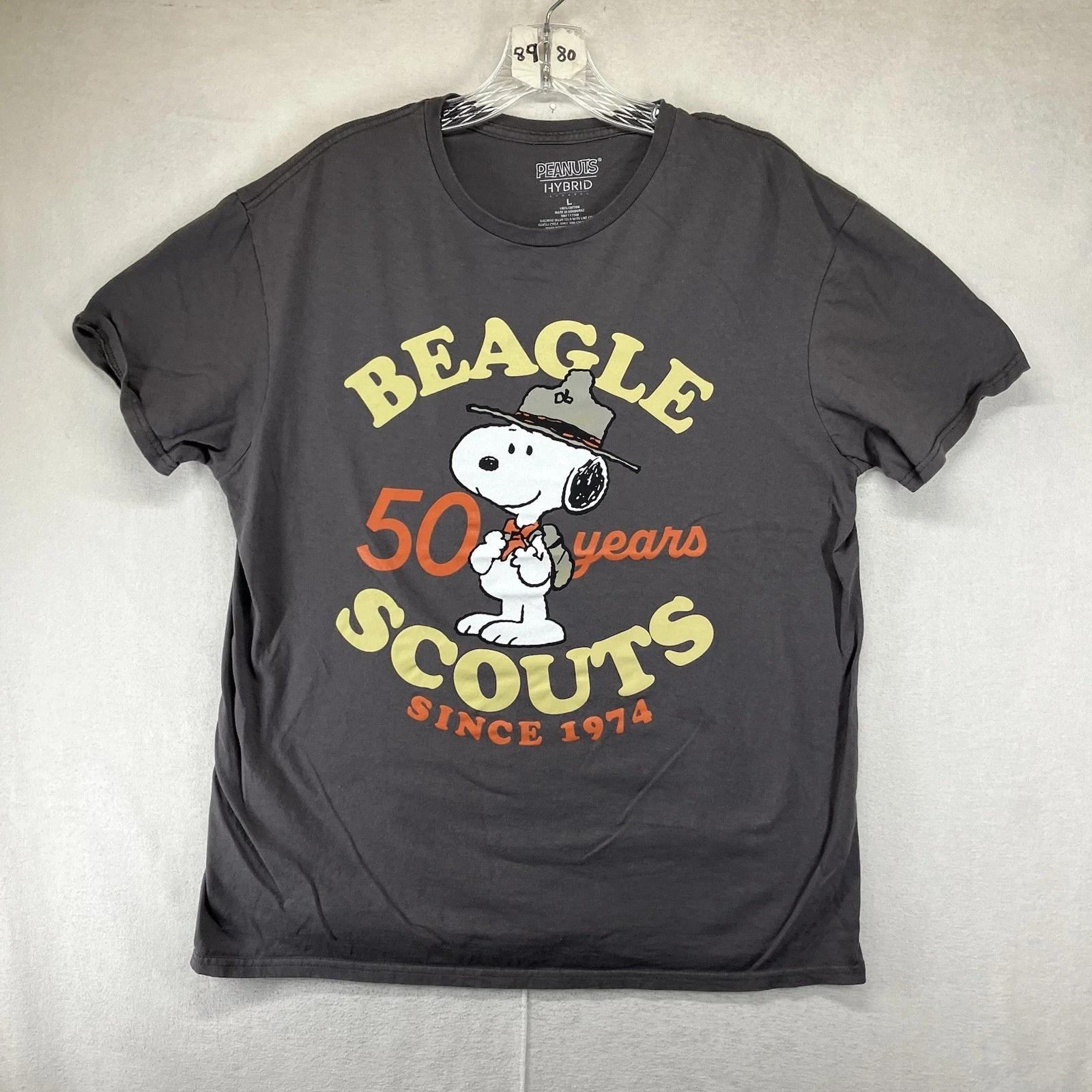 PEANUTS SNOOPY Beagle Scouts Laarge Shirt 50 Years Since 1974 Outdoor Camping 4XL