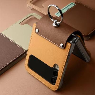2022 Fashion Miss Ring Case do Samsung Galaxy Z Flip 4 5g Fold Business Leather Cover Anti-Knock Pc Cases do Flip3 Flip 3