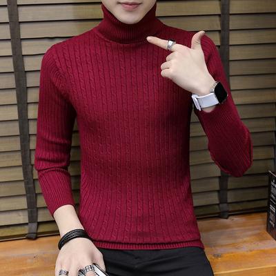 Autumn and Winter Turtleneck Sweater Men's Hong Kong Style Slim-fit Versatile Pullover Knitted Sweater Trend Bottoming Sweater Sweater