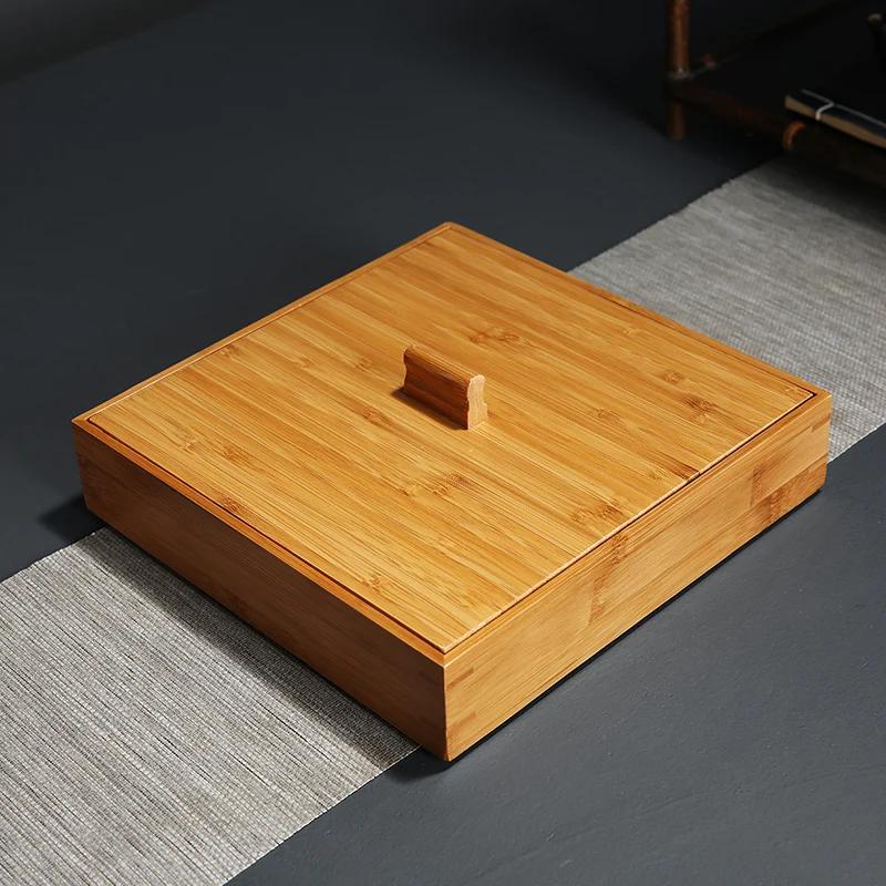 Full Bamboo Tea Box Puerh Tea Cake Box Simple Storage Organizer Multi-layer Tea Leaf Boxes Home Gift