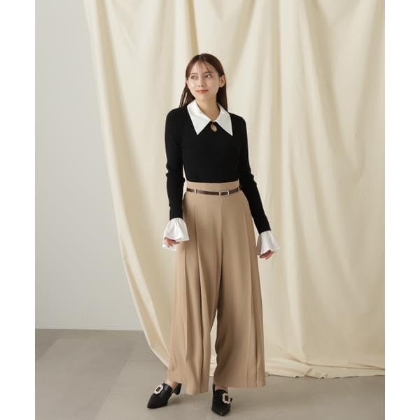 JILL by JILL STUART Marron Erica Thread Rib Knit Gray Women's Sweater,