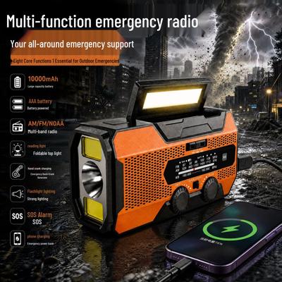 Multifunctional Solar Hand-Crank Emergency Radio with Disaster Prevention and Reading Light