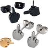 Cool Punk Earrings Stainless Steel Punk Middle Finger Ear Studs Earring
