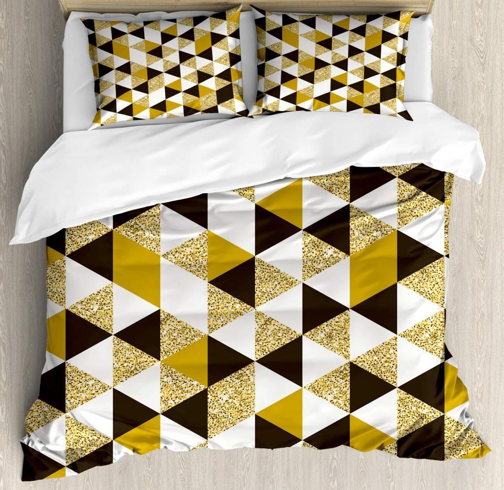 Triangles Duvet Cover For Teens Adults Lightweight Quilt Cover With 2 Pillowcase Colorful Abstract Geometric Pattern Bedding Set