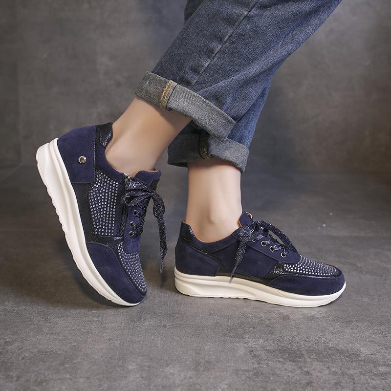 Plus Size Women's Side-Zip Casual Sneakers: Korean Trend Four-Season Shoes