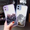 Aesthetic Snow Mountain Painting Phone Case for iPhone 7 8 Plus SE2 X XR XS MAX 15 14 12 13 mini 11 Pro Max Shockproof Cover