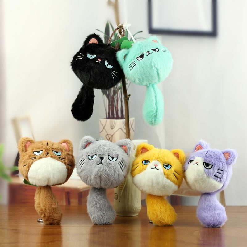 1 Piece Girl Backpack Doll Decoration Cute Plush Cat Doll Pendant Couple Bag Keychain Decorative Gift