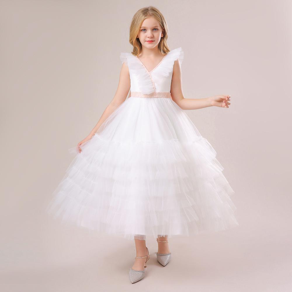 

Children s Princess V-Neck Tulle Dress with Bow Skirt 170 cm