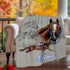 Equestrian Customize Your Name Outdoor Blanket Used For Chair Office Sofa Bed Camping Soft And Warm Giving Friends And Relatives Birthday Graduation