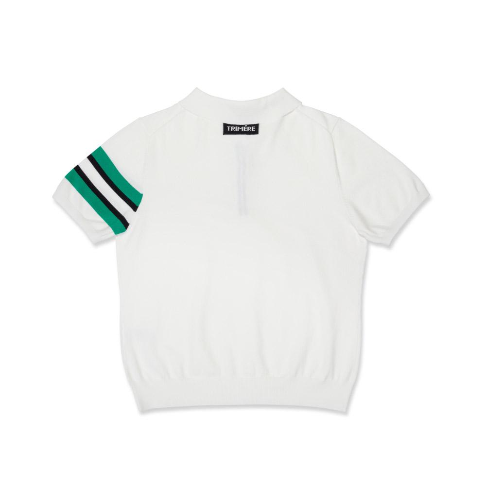 TRIMERE Signature Line Short Sleeve Polo Knit Woman Ivory