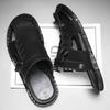 Fashion Summer Men Casual Leather Slippers Flip-flops Retro Wear Muller Half Drag Fashion Casual Beach Sandals Dual-Purpose Half Shoes