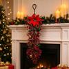 Plastic Christmas Vine Christmas Ball Poinsettia Christmas Swag Vine  Wall Hanging