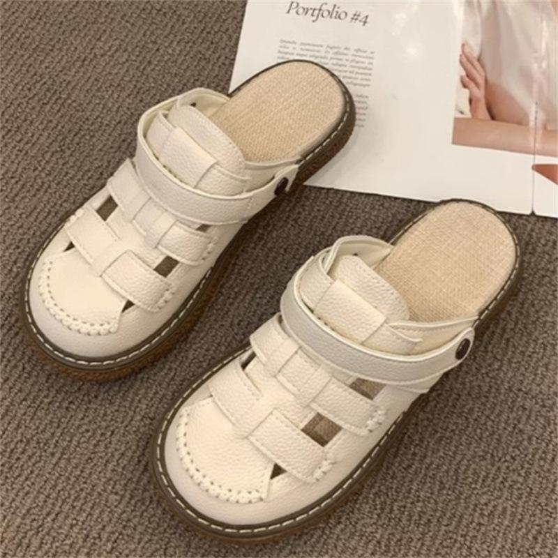 Baotou Breathable Sandals Female Spring and Summer Two Wear Half Flip-flops Outside Wear Single Shoes