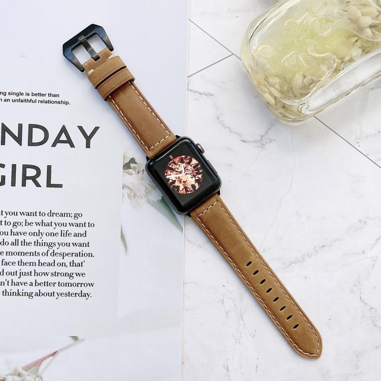 Big Head Buckle Leather Watch Band For Apple Watch Ultra 49mm&Watch Ultra 2 49mm / Series 9&8&7 45mm / SE 3&SE 2&6&SE&5&4 44mm / 3&2&1 42mm