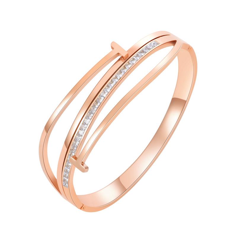 European and American Bracelets Simple Niche Design Light Luxury High-end Zircon Gold-plated Bracelet Female 2026