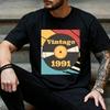 Vintage 1991 Vinyl Record Graphic T Shirt Unisex Unisex Unisex 34th Birthday Crew Neck Casual Streetwear Music Lover Gift Tee