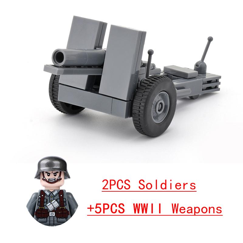 Non-Toxic Wwii Military North African Campaign Wheeled Armored Vehicle Tank Cannon Soldier Figures Building Blocks Weapon Truck Army Toy
