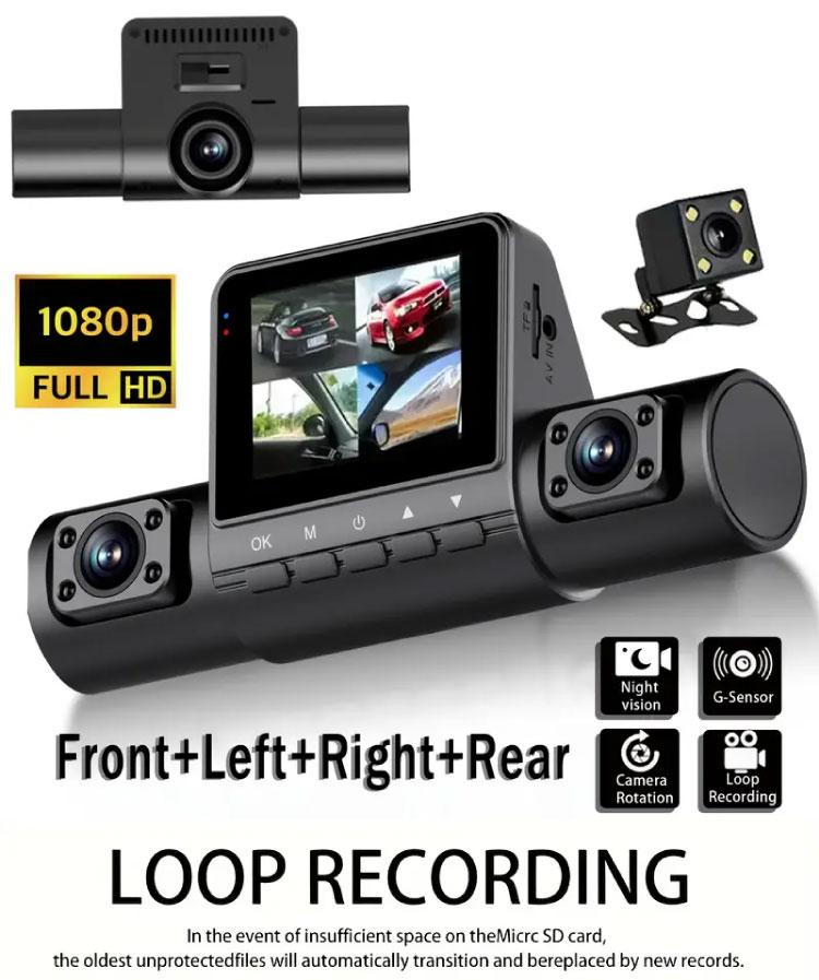 4channels HD1080P Dashcam 2inch IPS Car Camera Night Vision Recording Auto DVR Loop Dash Recorder Vehicle Accessories