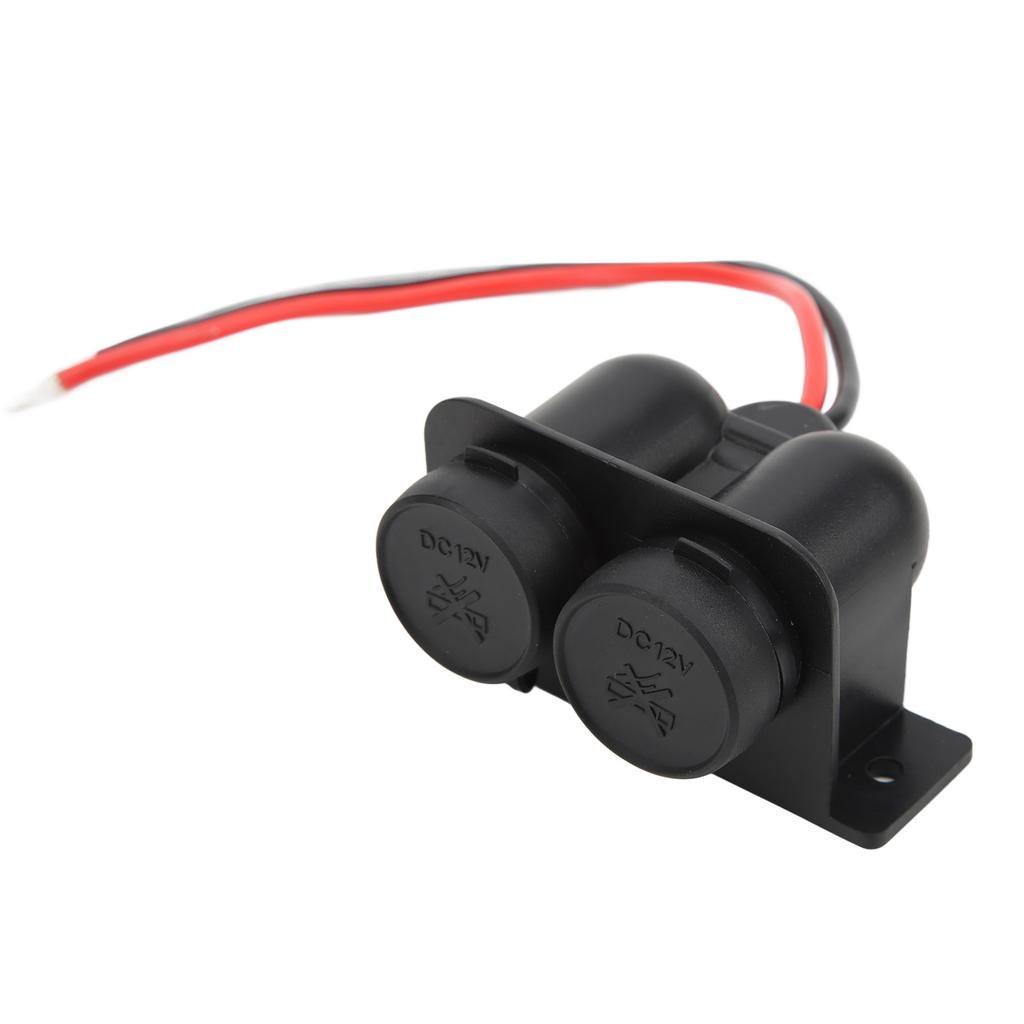 Dual Hole Cigarette Lighter Socket with 20cm Cable 12V 120W 10A Output for Car Marine Truck ATV RV