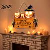 Indoor Outdoor Fall Decor Halloween Door Sign for Porch Cute Ghost Scarecrow Dwarf Hanging Wall Harvest Decorations Plaque Rustic Farmhouse