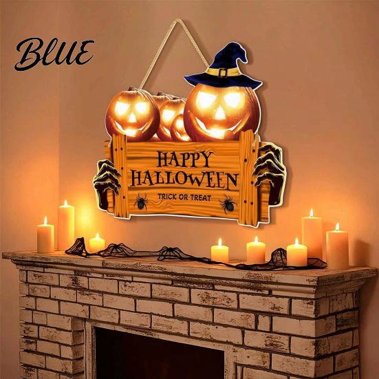 Indoor Outdoor Fall Decor Halloween Door Sign for Porch Cute Ghost Scarecrow Dwarf Hanging Wall Harvest Decorations Plaque Rustic Farmhouse