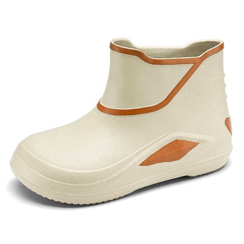 Fashion New Fashion Men Outdoor Fishing Shoe Chef Work Ankle Boots Non-slip Water Men's Casual  Waterproof Raining Boot Couple's Shoes