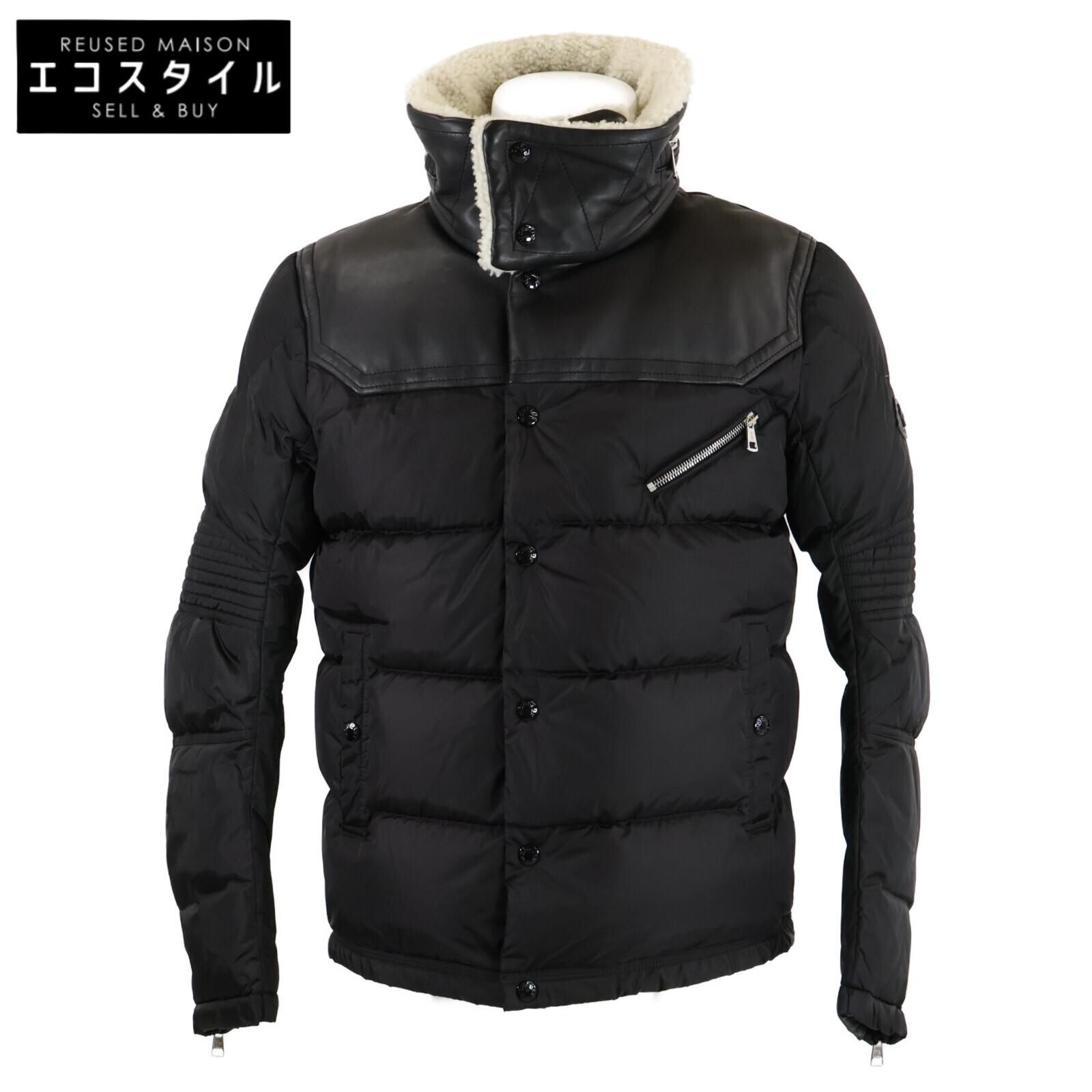 

MONCLER [Excellent Condition/Domestically Authorized/Made in 2011] LEO Leo Leather-Trimmed Down Jacket Jacket 1 blackUsed