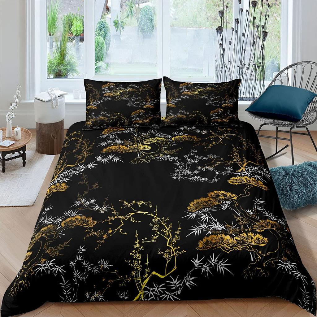 Merry Christmas Comforter Cover Queen King Size Christmas Tree Duvet Cover Pine Tree Bedding Set Xmas Ornament Duvet Cover Set