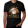I Love My Red Pitbull Cute Pittie Dog Mom Dad Vintage Pet Lover TShirt Casual Trendy Streetwear Tee Shirt