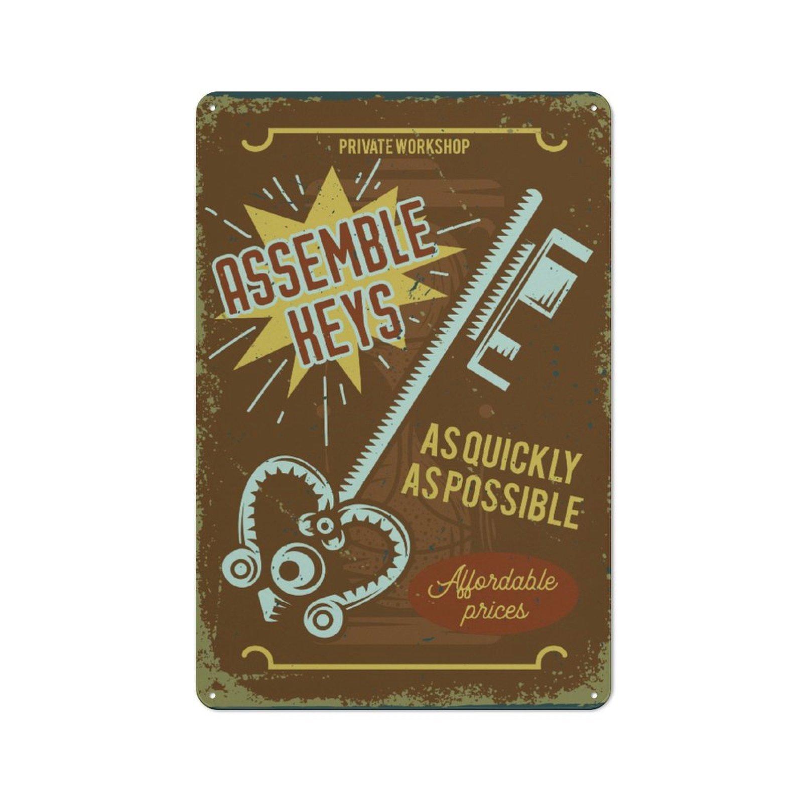 

1 Pack Antique-Style Metal Sign with Aged Rust Look for Hallway Bedroom Office Walls, Two Sizes 20x30cm or 30x40cm 20*30CM