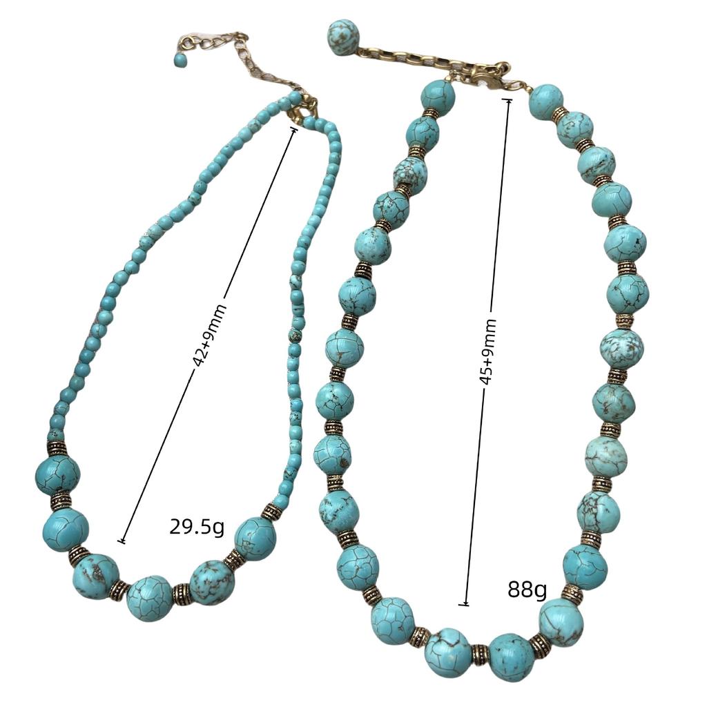 High-End Retro 12M Turquoise Necklace, Fashionable And Simple Design, Neck Chain, Niche Jewelry, Collarbone Chain For Women