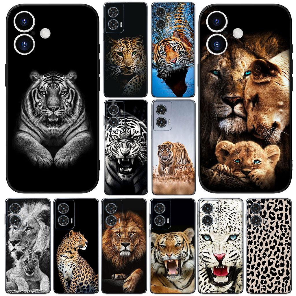 Cover for Motorola Moto Edge 70 60 Fusion NEO Pro G Stylus G56 G96 G52 G04 G05 G85 G84 Casing Phone Case Lion Art Leopard Tiger