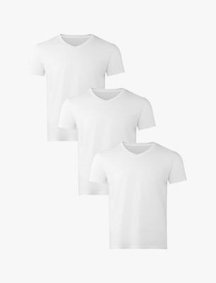 Libadiweeo Essential Cotton V-Neck T-Shirt 3-Pack_White