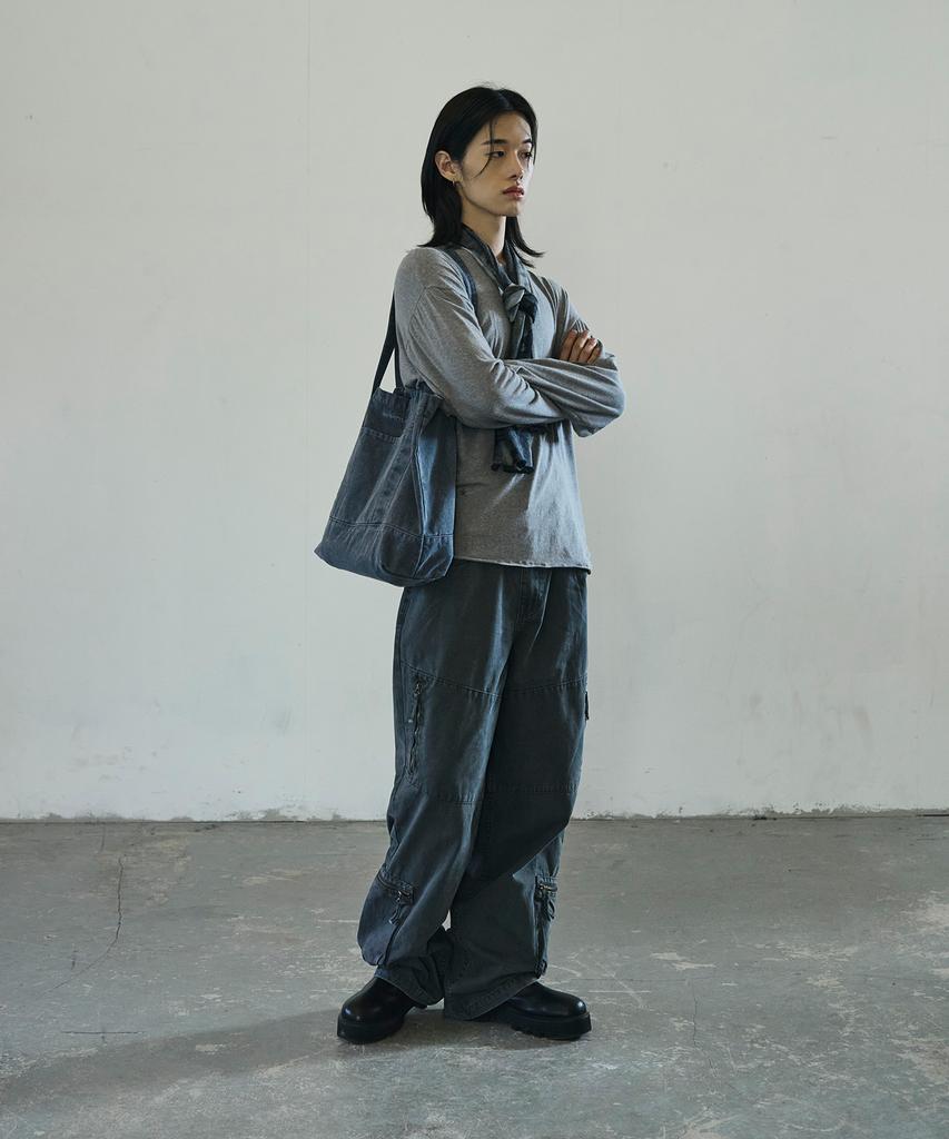 Scrattle_Pixel Vtg Dust Washed Tote Bag [Dark Blue]