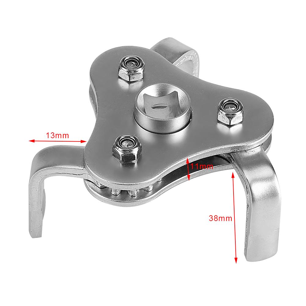 Car Truck Adjustable Two Way Oil Filter Key Wrench Tool with 3 Jaw Repair Removal Tool