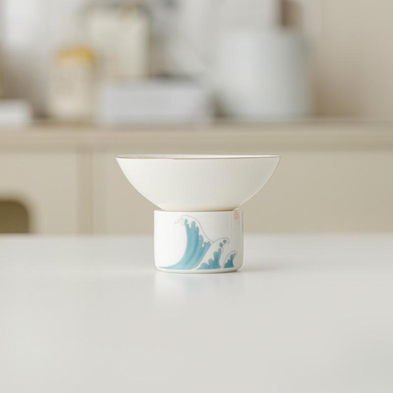 Sheep Fat Jade Kung Fu Tea Set: Gaiwan, Tea Filter, Gong Dao Bei, & Tea Cup