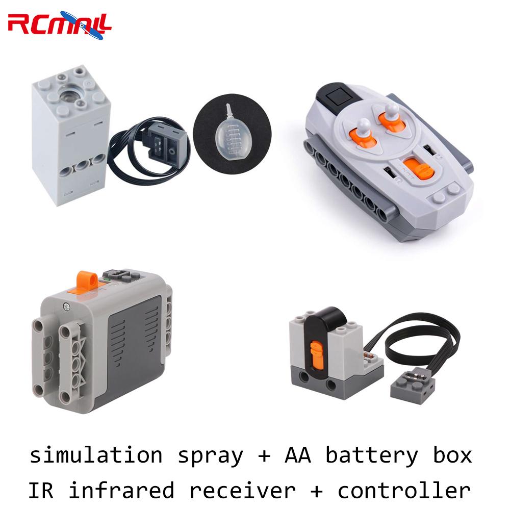 Klocki MOC Symulacja Rozpylacz Nebulizator Części Wydechowe Tor Kolejowy Silnik Odbiornik Kontrolera IR Seria Mould King Silnik