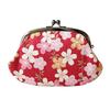 Kyuyo Japanese-Made Parent-and-Child Gamaguchi Wallet Pouch Floral Pattern 100% Cotton Approx. 10.5x17x1.5cm Coin Purse Shidarezakura Red