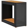 VidaXL Garden Side Table Wooden Top, Coffee Table, Outdoor Patio Backyard Terrace Furniture, Black Resin 366306
