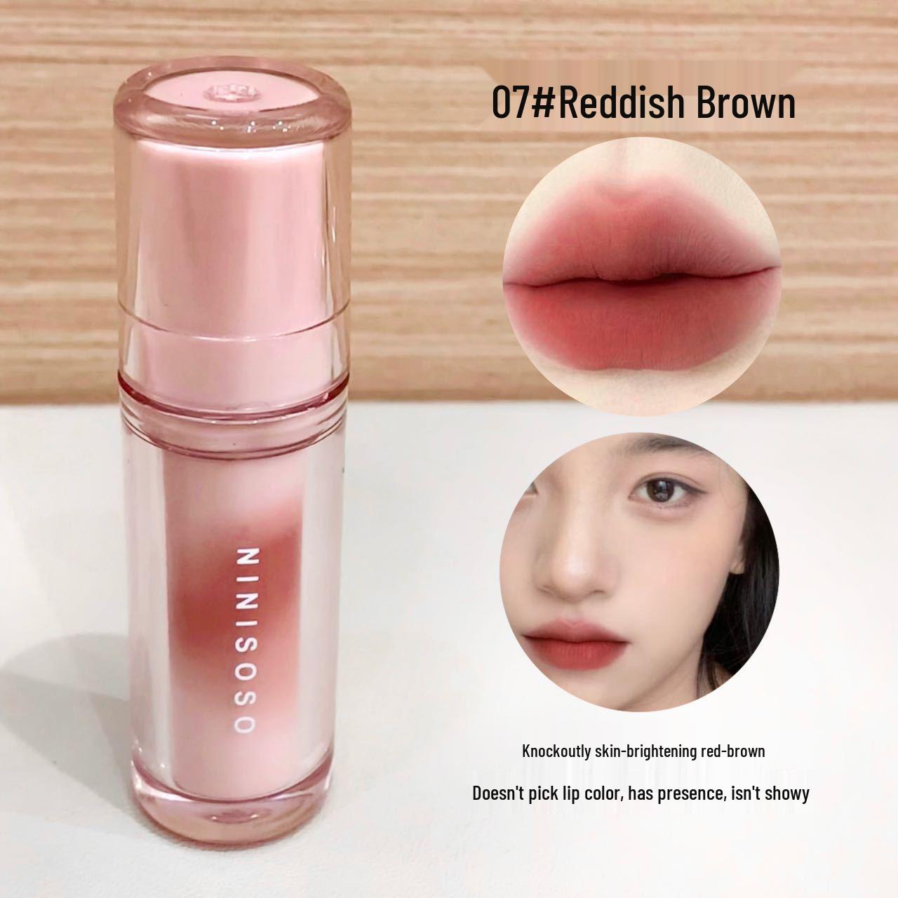 

NINISOSO Тюлевая матовая помада-блеск для губ с точками - Пигментированная, низкой насыщенности, летний легкий макияж, мусс для губ. 1.5g