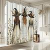 1/4Pcs Halloween Decoration Witch's Back Pattern Shower Curtain Bathroom Decor Halloween Decoration Indoor Shower Curtain