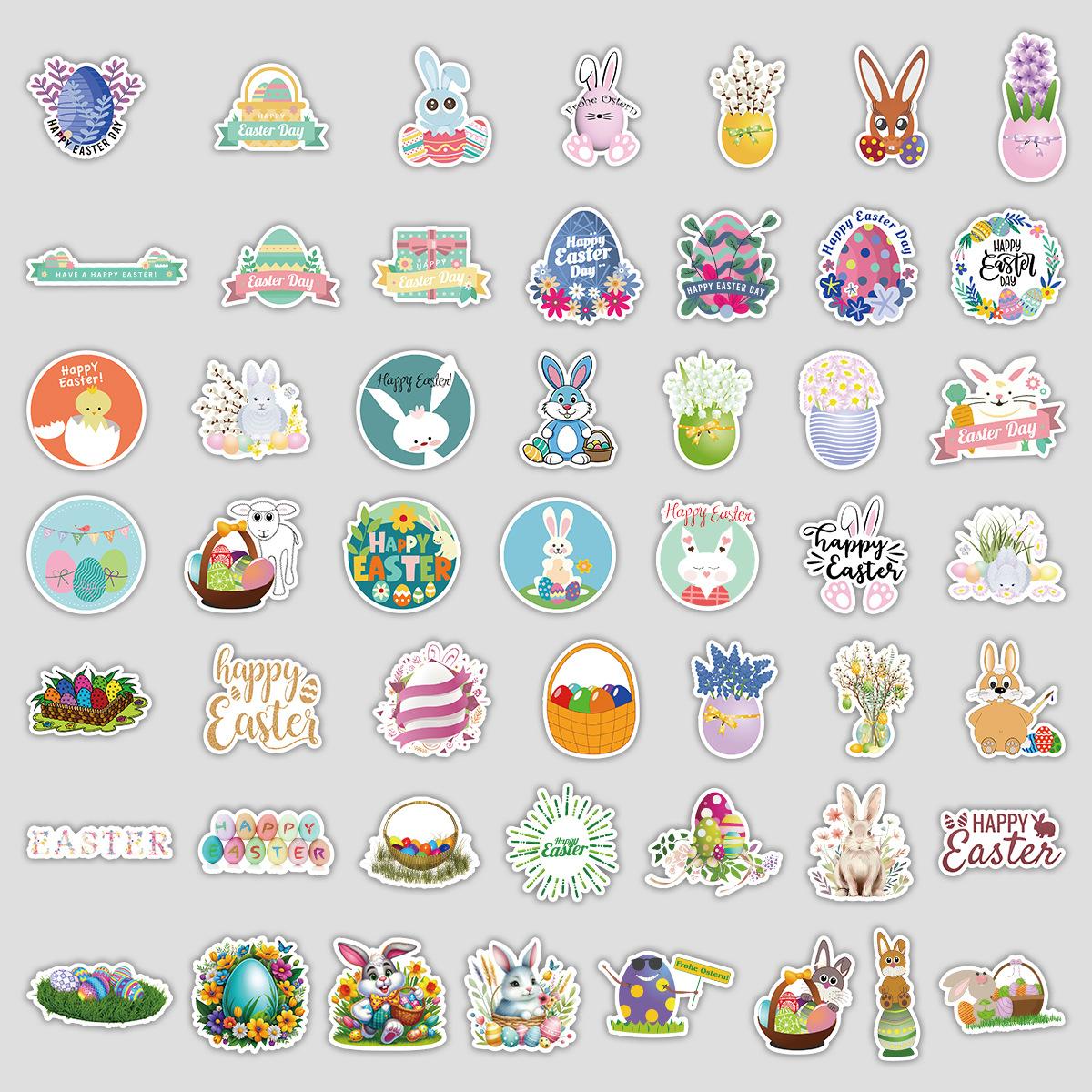 

50 Sheets of Nordic Easter Graffiti Stickers, Water Cups, Luggage, Waterproof Decorative Stickers, Creative Festival Stickers