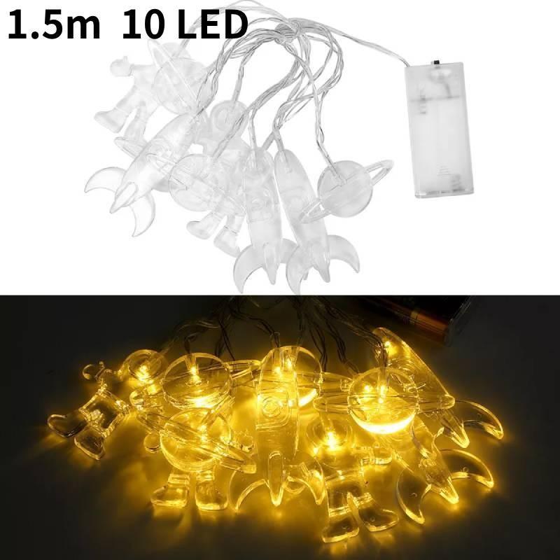 

Светодиодная гирлянда Космонавт Ракета Планета Подвесной светильник Детская спальня Подарки Декор Warm white,10 LED