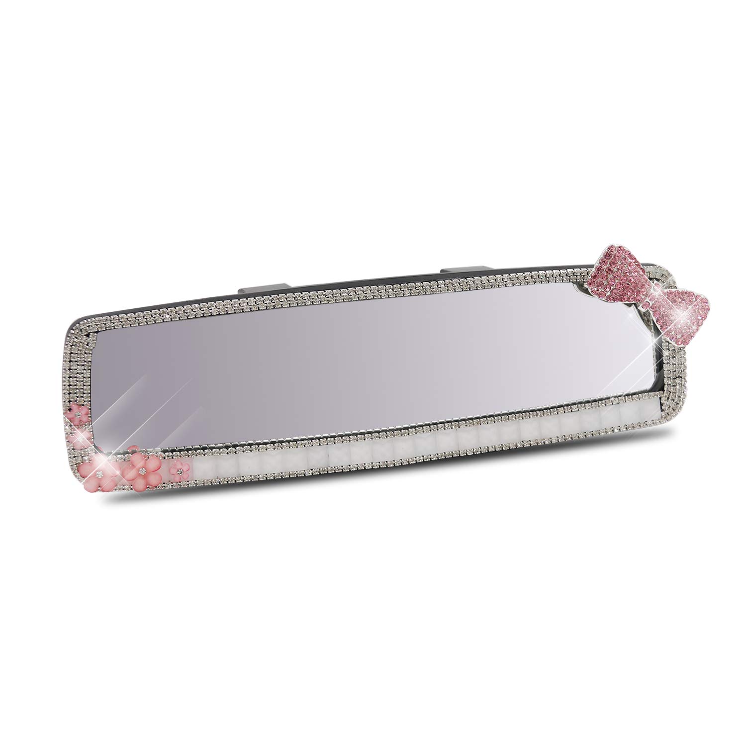 

Car Rearview Mirror, Rear View Mirror, Rearview Mirror, Easy Installation, Easy Dress-Up, Car Accessories, Artificial Diamond, Glitter Type (Ribbon) ribbon белый