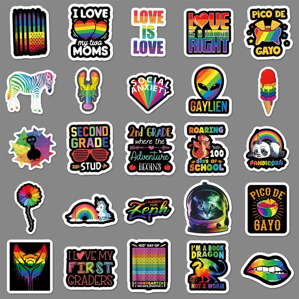 52 Color Series Doodle Personalized Suitcase Suitcase Self-adhesive Waterproof Cartoon Car Locomotive Stickers