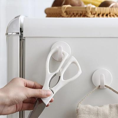 2 Stück weiße magnetische Kühlschrankhaken, kompakt und leicht zu erreichen, glatte Kante, Tragkraft 150 g, Aufbewahrungshaken
