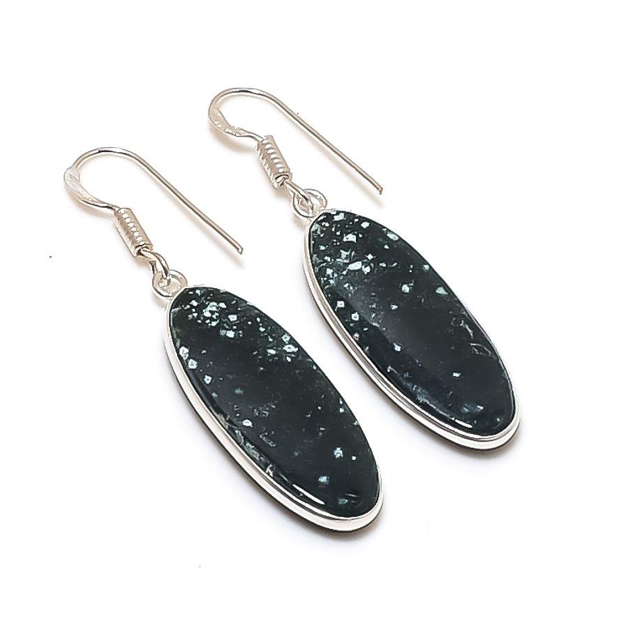 Natural Ocean Jasper Gemstone 925 Sterling Silver Jewelry Earring 1.81 AE-12024