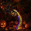 Glowing Yard Art for Halloween Witch Cauldron Light, Flying Silhouette Garden Stake with Colorful Landscape Lighting LED, Spooky Outdoor Decorative