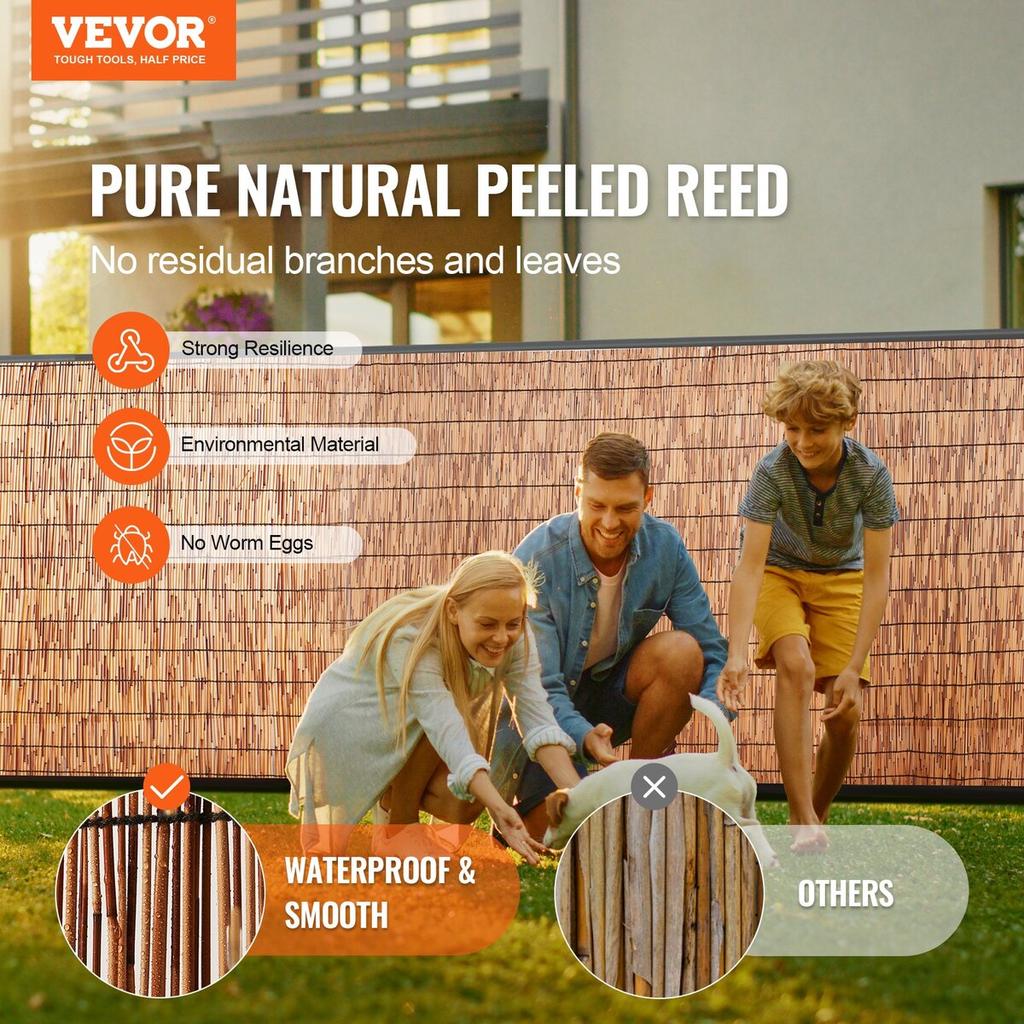Reed Fence Backyard Landscaping Privacy Blind Fencing Screen 16.4' x 5.5'