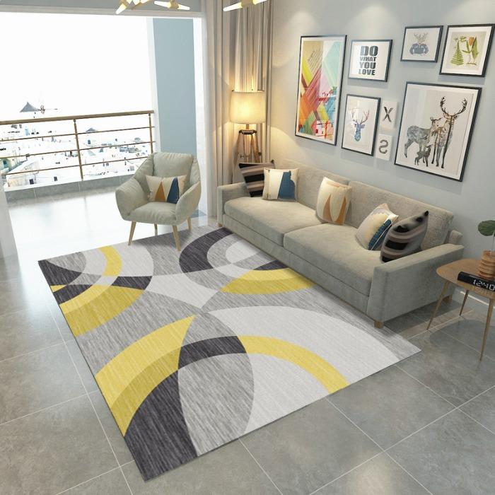 Modern Splicing Living Room Bedroom Bed Carpet Geometric Coffee Table Dressing Room Carpet